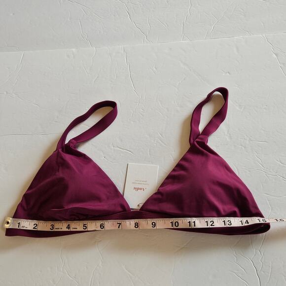 Andie Caicos Triangle Bikini Top Swim Plum Women's Large - Picture 6 of 6
